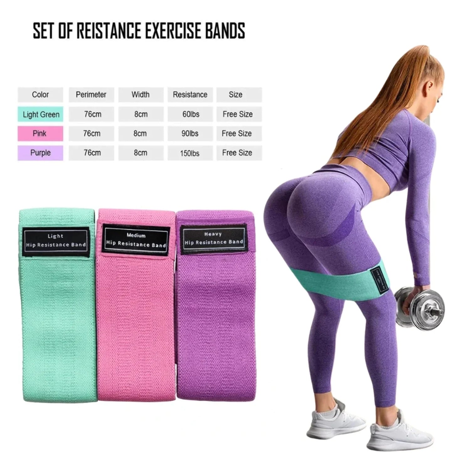 BootyLift Pro – 3-Level Resistance Bands with Handles