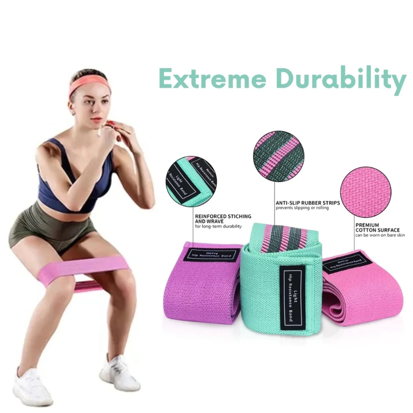 BootyLift Pro – 3-Level Resistance Bands with Handles
