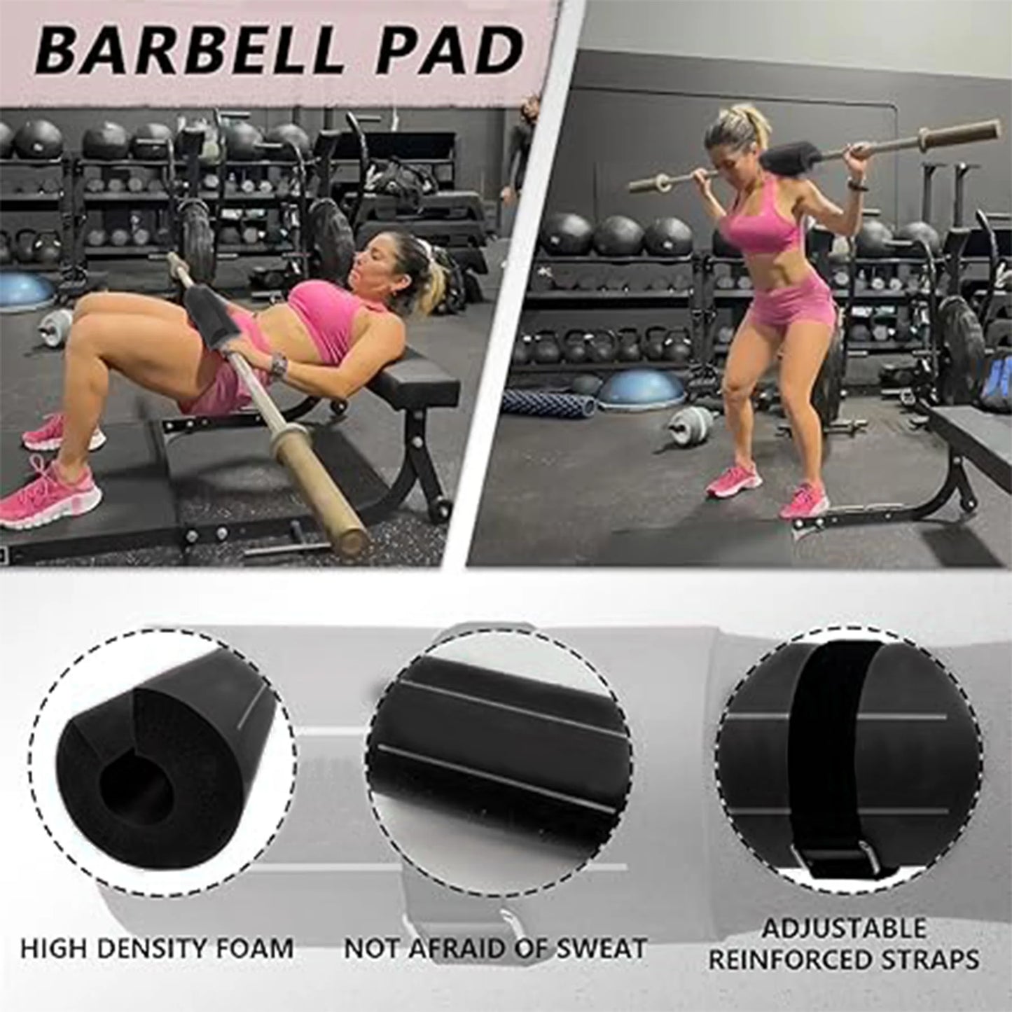 PowerThrust Pro β 9-in-1 Barbell Pad & Glute Training Set