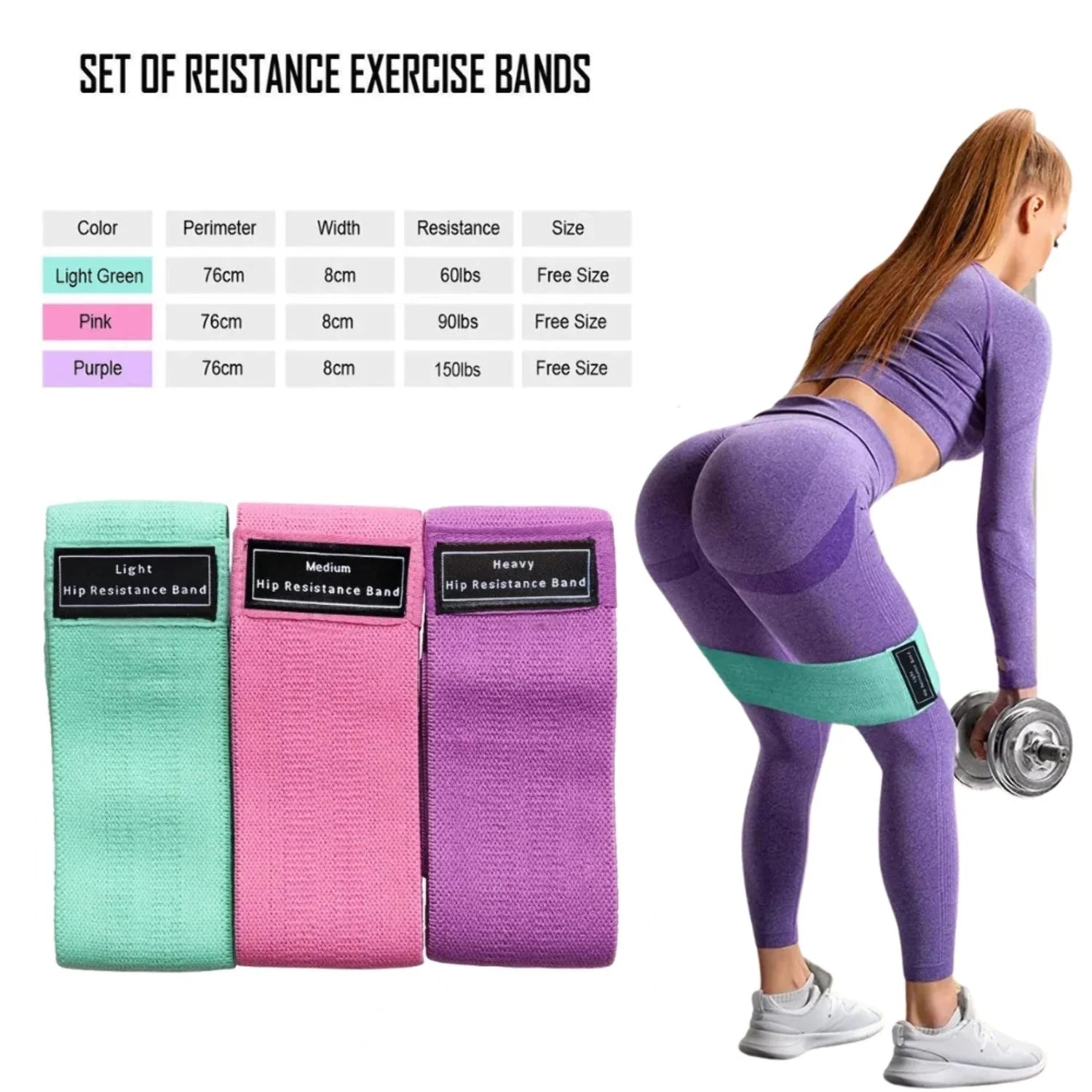 BootyLift Pro – 3-Level Resistance Bands with Handles